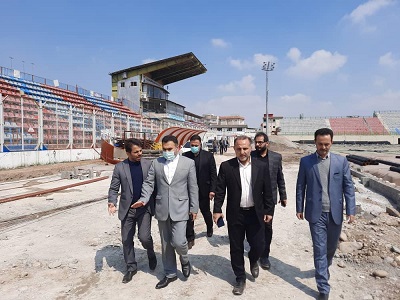 بازدید معاون عمرانی استاندار از روند آخرین اقدامات در استادیوم شهید وطنی قائمشهر