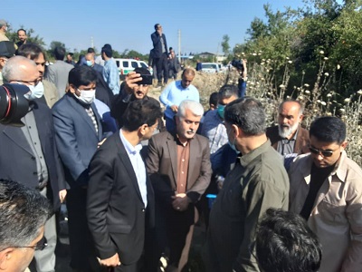 بازدید استاندار مازندران از پل نیمه کاره دسترسی روستای تیله نو شهرستان گلوگاه