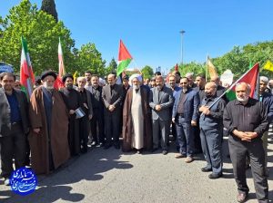 حضور نماینده محترم ولی فقیه در استان، استاندار مازندران و فرماندار  ساری راهپیمایی باشکوه روز جهانی قدس