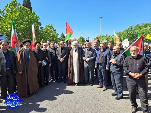 حضور نماینده محترم ولی فقیه در استان، استاندار مازندران و فرماندار  ساری راهپیمایی باشکوه روز جهانی قدس