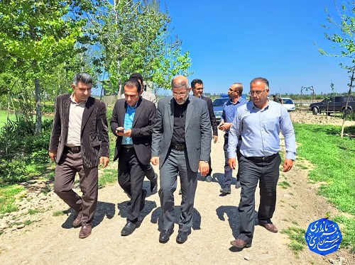 بازدید فرماندار مرکز مازندران از روند بهسازی و لایروبی آبندان روستای ماچک پشت