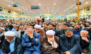 مراسم وداع با پیکر مطهر شهید آیت الله عباسعلی سلیمانی با حضور نماینده ولی فقیه در استان و استاندار مازندران در بابلسر