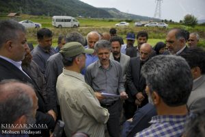 بررسی میدانی وضعیت آب کشاورزی دشت تجن با حضور استاندار مازندران