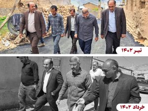 بازدید فرماندار مرکز استان از روند عملیات اجرایی پروژه طرح هادی و آسفالت روستای قلعه سر بخش چهاردانگه ساری