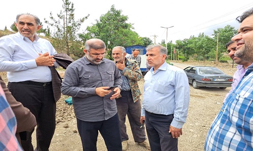 بازدید فرماندار مرکز استان از روند عملیات احداث و استقرار سازه عرشه پل نیمه کاره دسترسی روستای اروست بخش چهاردانگه ساری