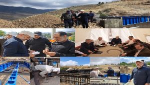 بازدید میدانی فرماندار مرکز استان از روند عملیات اجرایی قالب بندی و بتن ریزی عرشه پل دسترسی روستای اروست بخش چهاردانگه ساری