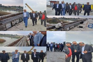بازدید میدانی نوبخت فرماندار مرکز استان از آخرین روند عملیات اجرایی احداث پل فرح آباد