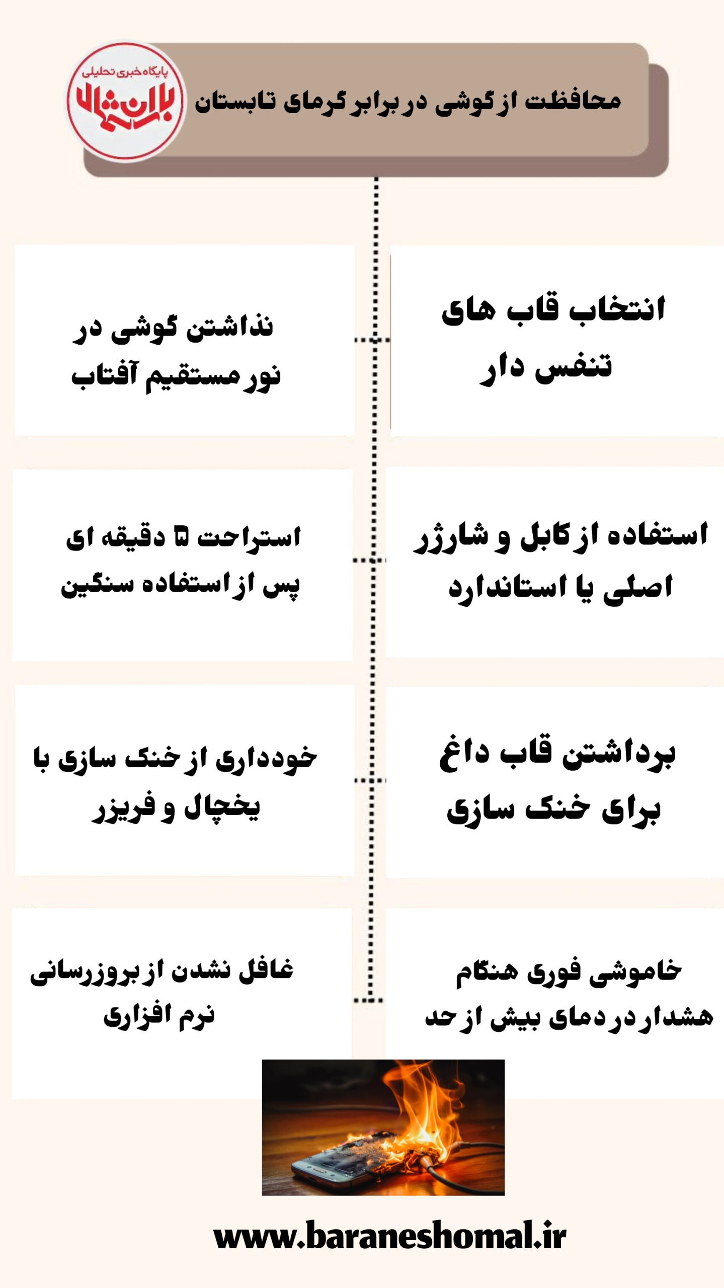 محافظت از گوشی در برابر گرمای تابستان