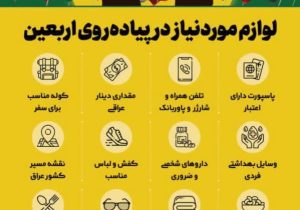 وسایل مورد نیاز در پیاده‌روی اربعین