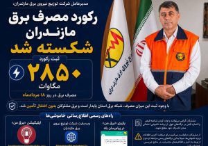 ثبت رکورد بی‌سابقه مصرف برق در مازندران؛ رسیدن بار مصرفی به ۲۸۵۰ مگاوات
